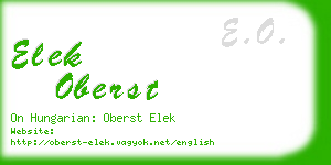 elek oberst business card